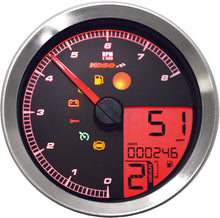 Load image into Gallery viewer, KOSO SPEEDO / TACH BLK BEZEL LCD COLOR CHANGE DISPLAY