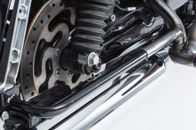 Load image into Gallery viewer, Santoro Fabworx Not Yo Daddy's gloss black saddlebag guards for Harley-Davidson touring models