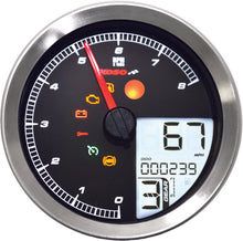Load image into Gallery viewer, KOSO SPEEDO / TACH BLK BEZEL LCD COLOR CHANGE DISPLAY