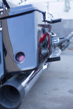 Load image into Gallery viewer, Santoro Fabworx Not Yo Daddy's gloss black saddlebag guards for Harley-Davidson touring models